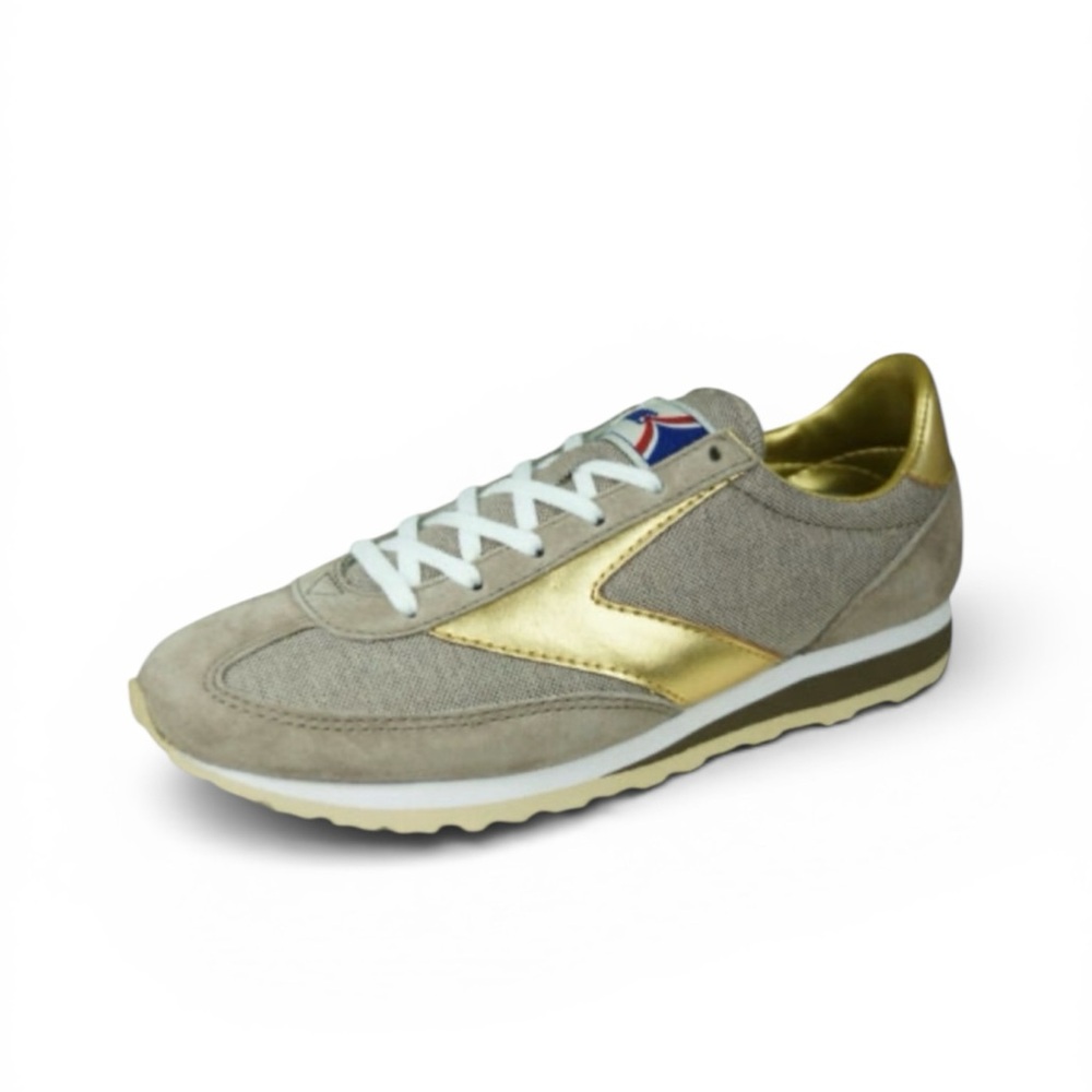 Brooks “Vanguard” Heritage Collection Running Shoe in Beige & Gold Size 8